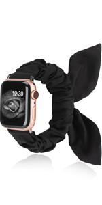 Apple Watch Band Scrunchie Women Cloth Elastic Strap Pattern Wristbands iWatch Series 5 38mm 40mm