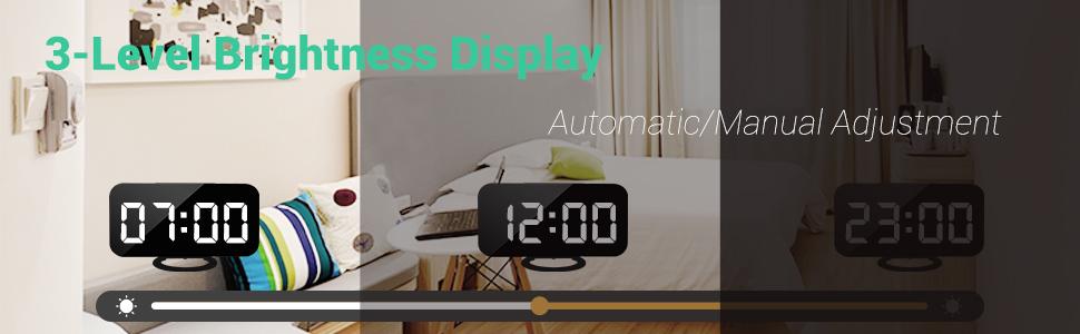 digital alarm clock for bedroom black