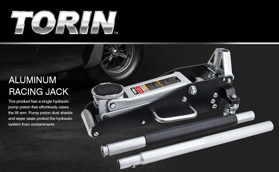 Torin Hydraulic Low Profile Aluminum Floor Jack, 1.5 Ton (3,000 lb) Capacity