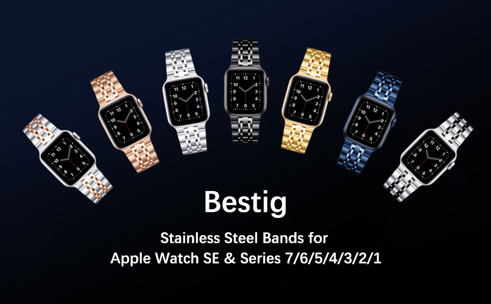  Stainless Steel Bands forApple Watch SE & Series 7/6/5/4/3/2/1