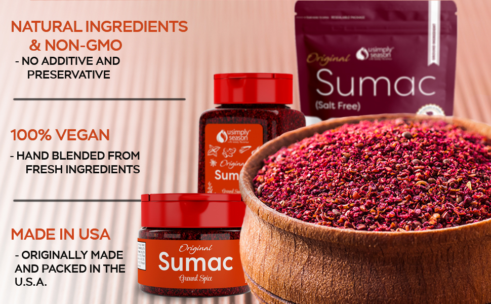 usimply season original sumac spice natural ingredient non-gmo vegan hand blended