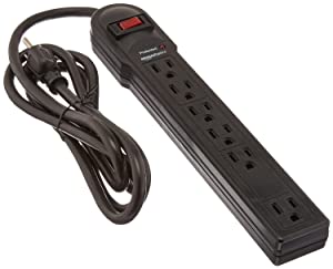 AmazonBasics 6-Outlet Surge Protector Power Strip, 790 Joule