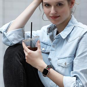 Apple Watch Band 38mm 44mm Elastic Scrunchie Strap Women iWatch Series SE 6 5