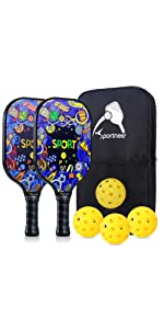 Sportneer Pickleball Paddles, Pickleball Paddles Set with Fiber Surface