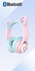iClever Kids Bluetooth Headphone Wireless Cat Ear