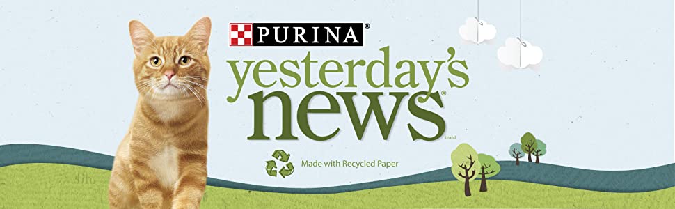 Purina Yesterdays News brand. Made with recycled paper