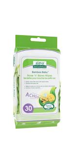 aleva naturals, bamboo wipes, nose wipes, soothing wipes, stuffy nose, baby nose, natural wipes