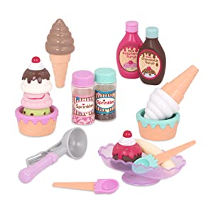 Toy ice cream, pretend ice cream cones, kids ice cream playset, plastic ice cream, pretend sundae