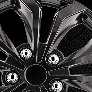 Pilot,spyder,gunmetal grey,hub cap,wheel cover,tire size,easy to install,upgrade,universal fit