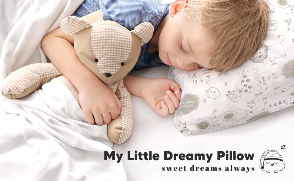 Toddler Pillow With Pillowcase - Soft Organic Cotton Baby Pillows For Sleeping - Perfect For Travel