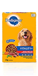 Pedigree Vitality, Original Hearty Beef, Vegetable Flavour, Veggies, Golden Doodle, Immune System