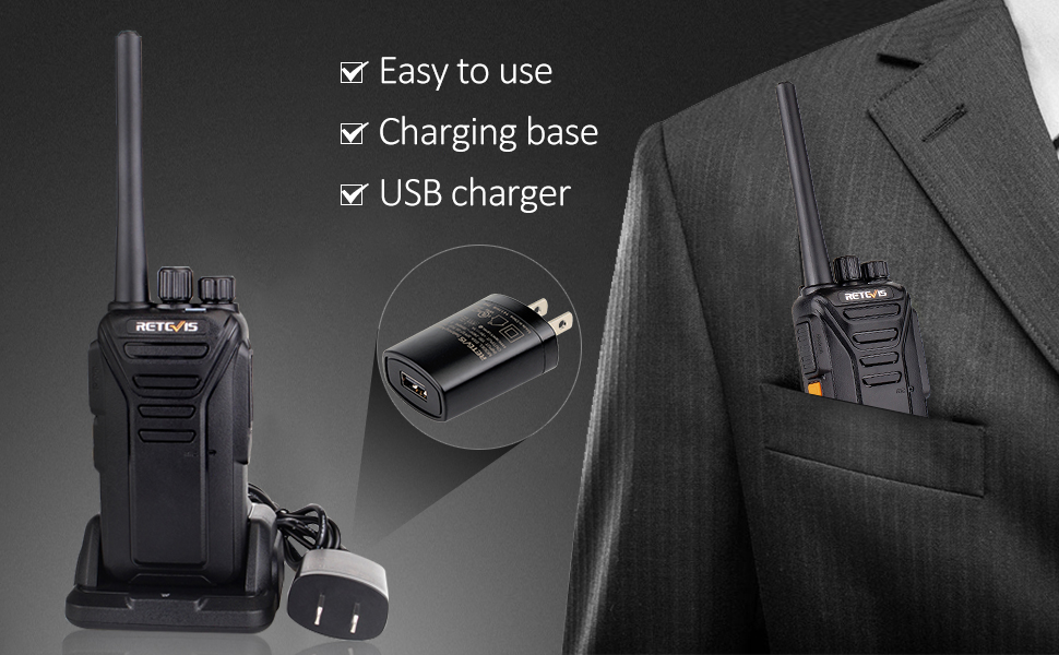 walkie talkie rechargeable with charging base