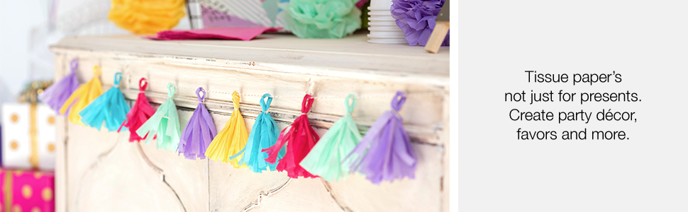 tissue paper not just for presents. create party decor favors and more