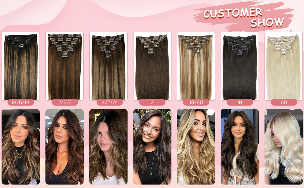 clip in hair extensions human hair