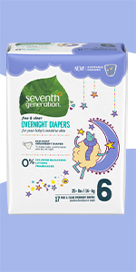 Seventh Generation Free & Clear Overnight Baby Diapers Size 5 for babies.