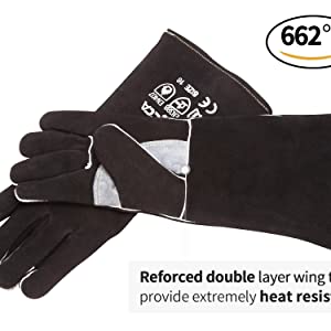 RAPICCA Welding & Wood Stove Gloves(Black)