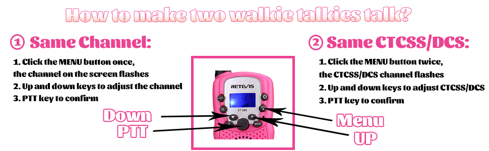 how to make two walkie talkies talk?