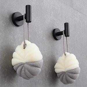 Bathroom Matte Black Towel Hooks