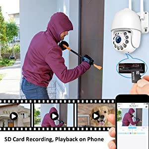 Camera Surveillance Exterieur WiFi Sans Fil, Outdoor Security Camera Wireless