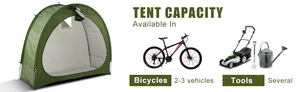 AFLIFLI Outdoor Bike Storage Tent Waterproof, Portable Bicycle Shed 2 Bikes, Upgrade Oxford Fabric