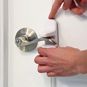 Home Safety, child safety products, childproofing, OutSmart Lever Handle Lock, decoy button