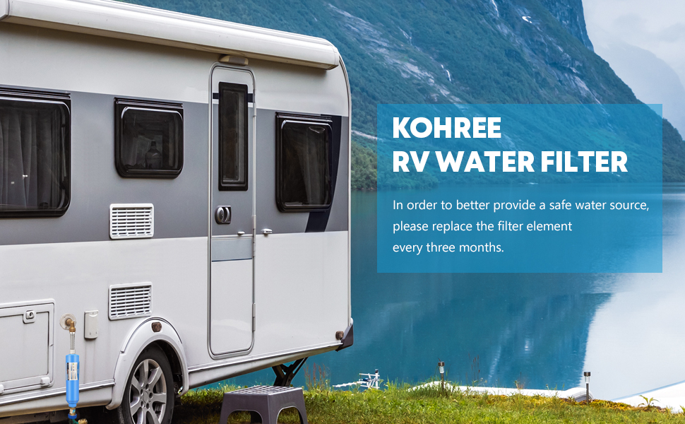  Inline RV Water Filter, Greatly Reduces Bad Taste, Odors, Chlorine and Sediment in Drinking Water