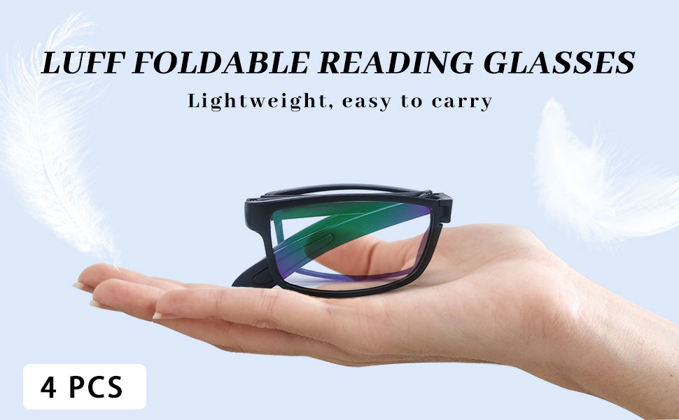 LUFF folding reading glasses 1.5,reading compact glasses 1.5