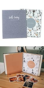 Peachly modern baby book for boys album keepsake