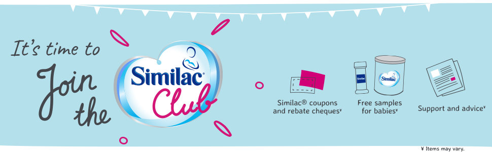 Join the Similac Club & receive coupons, cheques, samples, and more