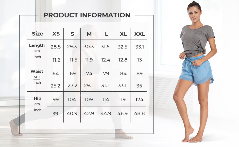 flowy shorts for women size chart
