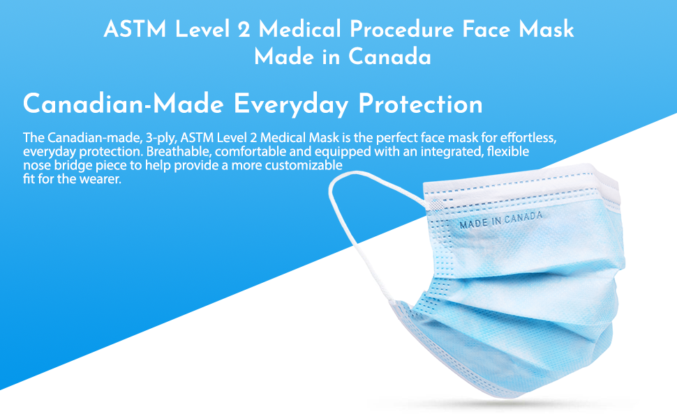 made in Canada disposable medical masks pack of 50