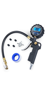 tire inflator with pressure gauge