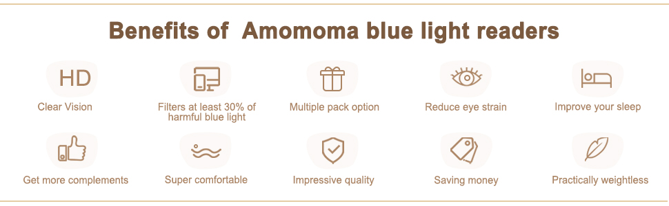 AMOMOMA retro oval blue light readers 1.5 2.0 2.5 computer glasses for women