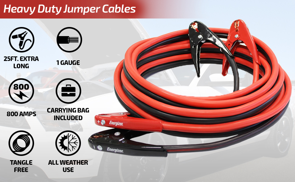 Booster Cables gauge jump cars start starter long bag ropeweighted jumpe dead weak batteries