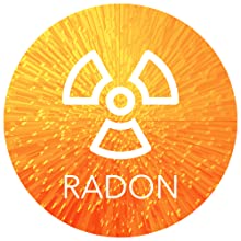 Radon Sensor icon on top of a radioactive burst