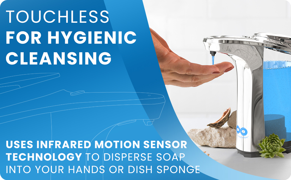 Touchless soap dispenser uses infrared motion sensor technology for hygienic cleansing