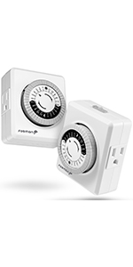 Fosmon 2-Outlet 24-Hour Mechanical Timer