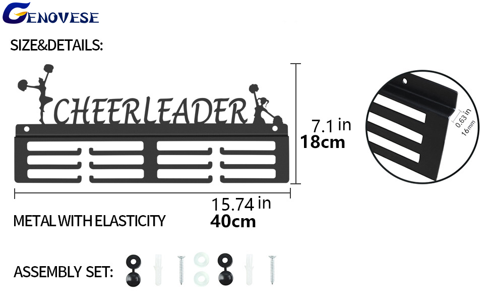 Medal hanger forCheerleader size&details