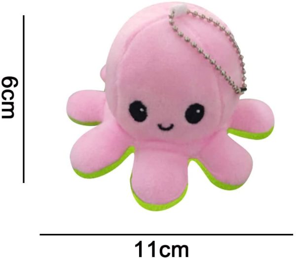 Octopus Plushie Reversible Stuffed Pieuvre Peluche Mood Octopus Plush Toys Flippable Animals Doll Keychain Toys for Kids and Adults - Image 4