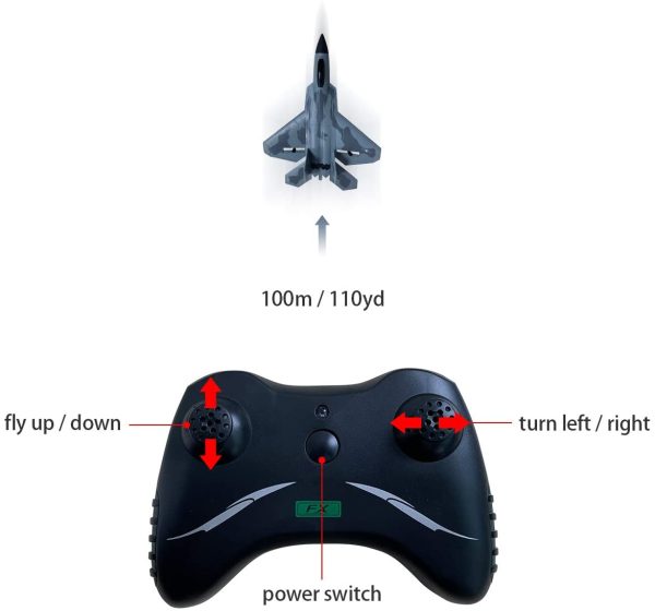 2 Channel RC Airplane, F-22 RC Plane Ready to Fly, 2.4GHz Remote Control Airplane, Easy to Fly RC Glider for Kids & Beginners - Image 3