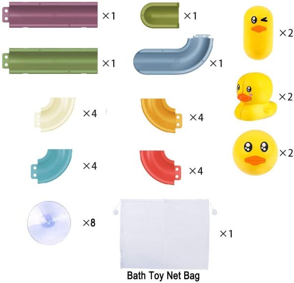 Kids Bath Toys Baby Bathtub Toys for Toddlers Building Tracks for Kids Age 3-8 Waterfall Ball for Infant Boys Girls Water Slide Shower Gift for Children Funny Tub Toys (34 Pcs) - Image 2