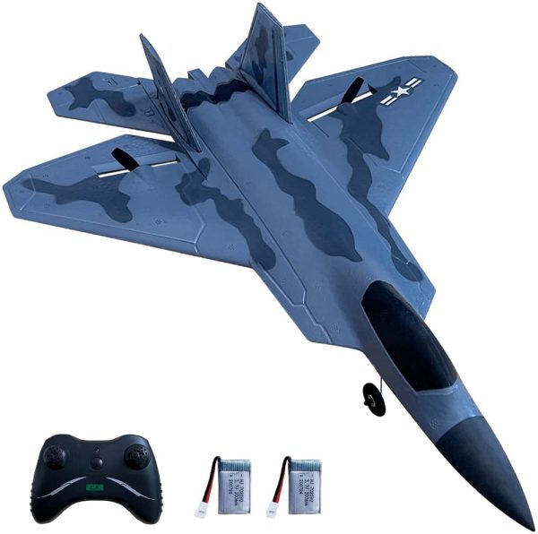 2 Channel RC Airplane, F-22 RC Plane Ready to Fly, 2.4GHz Remote Control Airplane, Easy to Fly RC Glider for Kids & Beginners