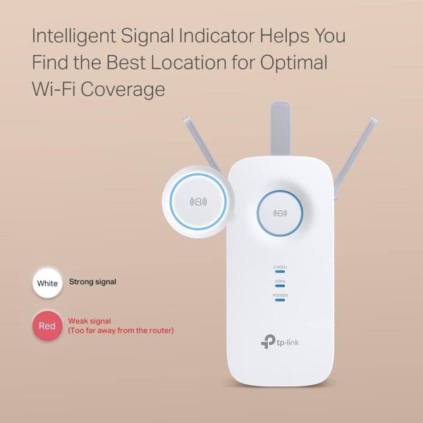 AC1900 WiFi Extender RE550 - Covers up to 2,800 Sq.ft and 35 Devices, Up to 1900Mbps, Dual Band WiFi Repeater, Internet Booster, Gigabit Port, OneMesh Compatible - Image 7