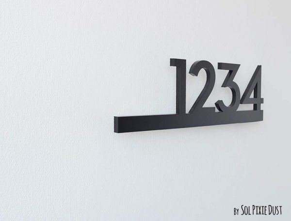 Modern House Numbers - Black with Black Acrylic - Contemporary Home Address - Sign Plaque - Door Number - Image 8