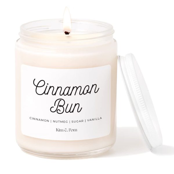 Kim and Pom Cinnamon Bun Soy Candle, Fall Scents, Autumn Gifts, Vegan and Handmade, Made in Canada - Image 7