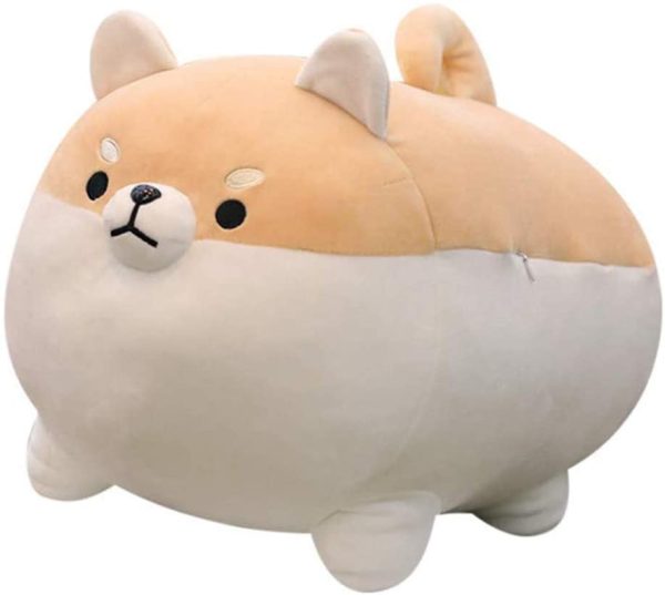 Auspicious beginning Stuffed Animal Shiba Inu Plush Toy Anime Corgi Kawaii Plush Dog Soft Pillow, Plush Toy Gifts for Boys Girls (Brown, 11.8") - Image 2