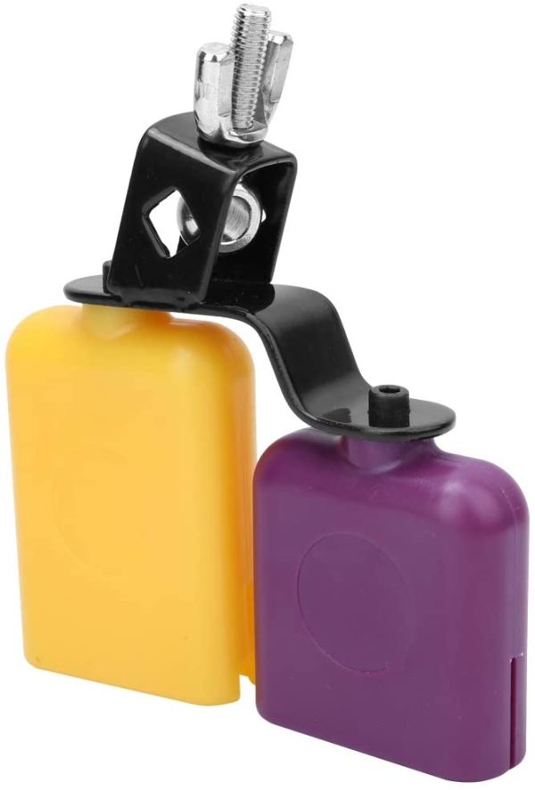 CB30 Yellow & Purple Cowbell Cow Bell Wooden Fish Cattle Bell for Cheers Sport Games Wedding Cow Bell Drums Percussion Instruments - Image 9