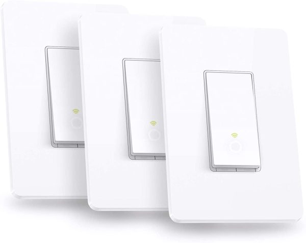 Single Pole Light Switch by TP-Link (HS200P3) - Neutral Wire and 2.4GHz Wi-Fi Connection Required, Not Dimmer Switch, Works with Alexa and Google Home, No Hub Required, UL Certified, 3-Pack