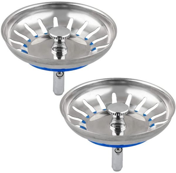 2 PCS Sink Strainer, Stainless Steel Kitchen Sink Stopper, Clog-Free, Bathroom and Washroom Hair Catcher Sink Plug - Image 7