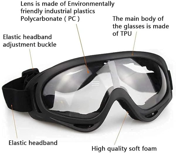 AOUTACC Airsoft Protective Gear Set, Half Face Mesh Mask with Ear Protection and Tactical Goggles for BBS Paintball Shooting CS Survival Games Cosplay - Image 2